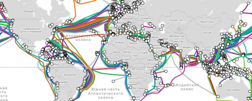 Карта интернет кабелей россии